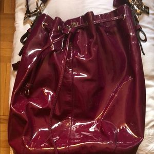Coach Authentic Burgundy-Purple Patent Leather Bag